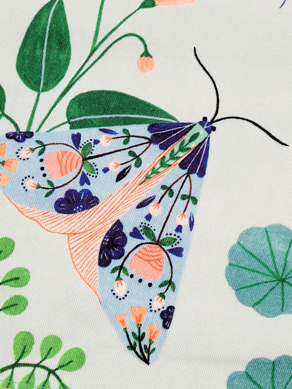 NWT Anthropologie Flora Waycott Botanical Garden Insects Mint Green Dish Towel